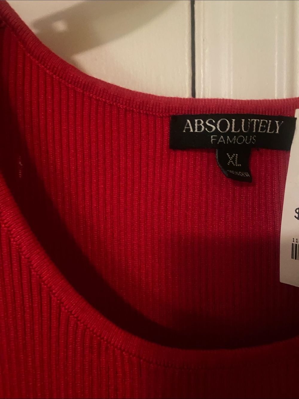 Absolutely Famous Red Ribbed Scoop Neck Sweater Tank